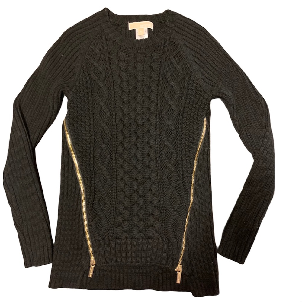 Michael Kors Black Sweater XSmall with zippers